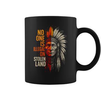 No One Is Illegal On Stolen Land Native Americans Vintage Coffee Mug - Thegiftio UK