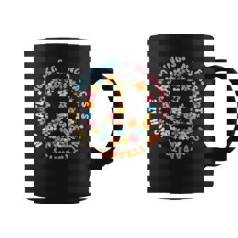 No Tyrants No Kings Floral Peace Sign Political Protest Coffee Mug - Monsterry