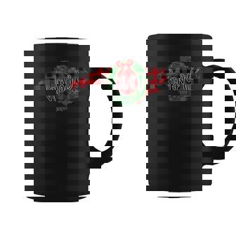 North Carolina Buffalo Plaid Christmas Home Wreath Retro Coffee Mug | Mazezy