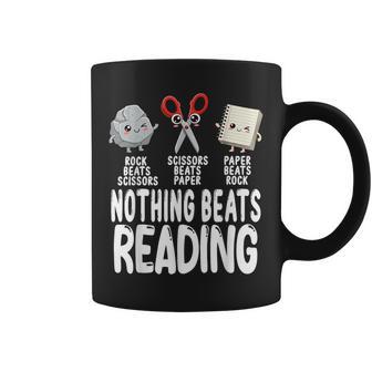 Nothing Beats Reading Rock Paper Scissors Book Lover Coffee Mug - Thegiftio UK