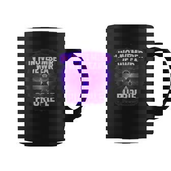 In November We Wear Purple Epilepsy Awareness Month Ribbon Coffee Mug | Mazezy