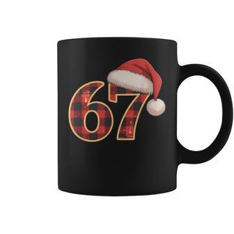 Number 67 Christmas Six Seven Matching Xmas Santa Hat Pjs Coffee Mug - Thegiftio UK