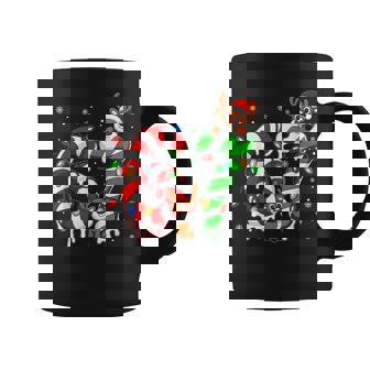 Number 67 Six Seven 6 7 Meme Candy Cane Matching Christmas Coffee Mug | Mazezy