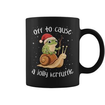 Off To Cause A Jolly Kerfuffle – Xmas Frog Coffee Mug - Thegiftio UK