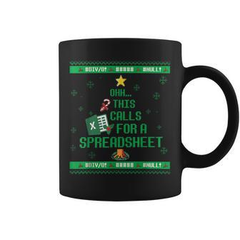 Oh This Calls For A Spreadsheet Christmas Sweater Excel Ugly Coffee Mug - Thegiftio UK