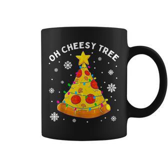 Oh Cheesy Tree Xmas Food Present Christmas Pizza Tree Coffee Mug - Monsterry