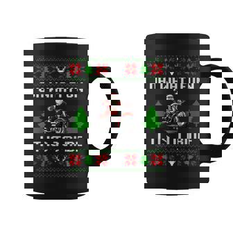 Oh What Fun It Is To Ride Motorcycle Santa Ugly Christmas Coffee Mug | Mazezy