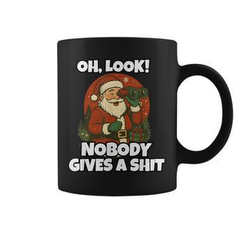 Oh Look Nobody Gives A Shit Sarcastic Santa Joke Coffee Mug - Thegiftio UK