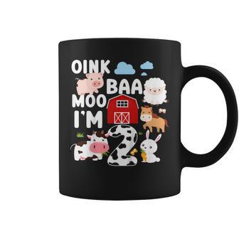 Oink Baa Moo I'm 2 Farm Animals 2Nd Birthday Coffee Mug - Monsterry