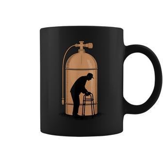 Old Man Silhouette Scuba Diving Diver Ocean Dive Coffee Mug | Mazezy