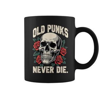 Old Punks Never Die Punk Rocker Bikerkull Tasse - Cadeauxyz
