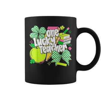 One Lucky Teacher St Patrick's Day Coquette Coffee Mug | Mazezy