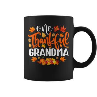 One Thankful Grandma Fall Autumn Thanksgiving Coffee Mug | Mazezy