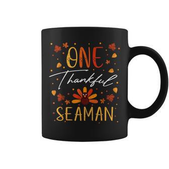 One Thankful Seaman Thanksgiving Fall Vintage Coffee Mug | Mazezy