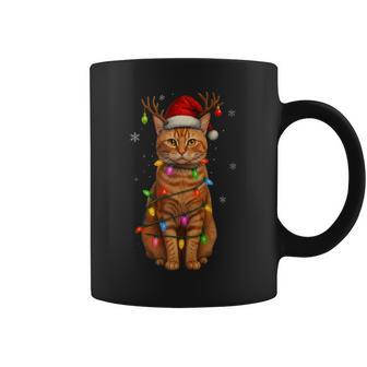 Orange Tabby Cat Christmas Lights Santa Holiday Cats Coffee Mug - Thegiftio UK