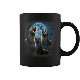 Otter Otter Loutres Hurlant À La Lune Tasse - Cadeauxyz