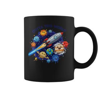 Outta This World かわいい惑星宇宙好き、宇宙飛行士銀河 コーヒーマグ - Kawaiitshirt