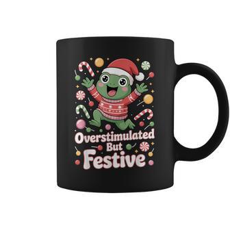 Overstimulated But Festive Frog Christmas Energy Coffee Mug - Thegiftio UK