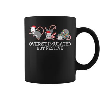 Overstimulated But Festive Opossum Christmas Xmas Coffee Mug - Thegiftio UK