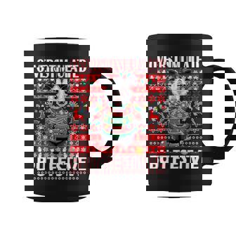 Overstimulated But Festive Ugly Xmas Coffee Mug - Thegiftio