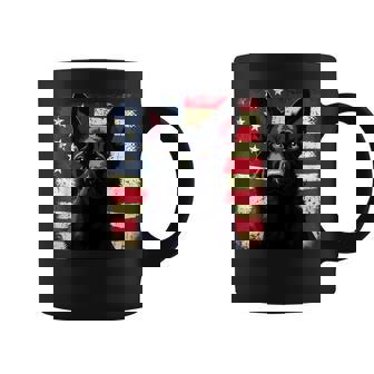 Patriotic Black German Shepherd Usa American Flag Dog Lover Coffee Mug - Monsterry