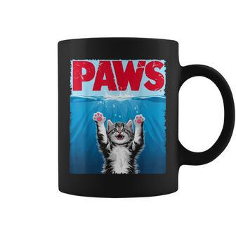 Paws Divertida Para Amantes De Los Tiburones Y Gatos Taza de café - Regaloses