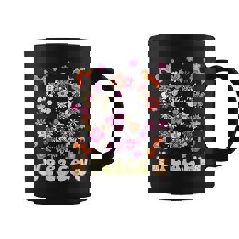 Peace 60年代風 フラワーデザイン コーヒーマグ - Kawaiitshirt