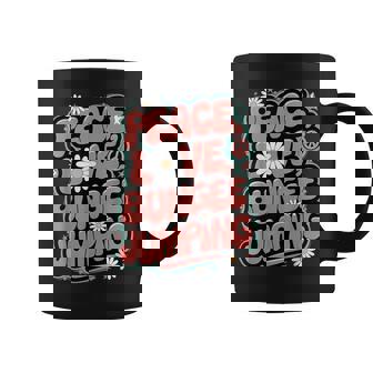 Peace Love Bungee Jumping 60s 70s Hippie Retro Bungee Jumper Coffee Mug | Mazezy