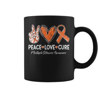 Peace Love Cure Multiple Sclerosis Ms Awareness Support Coffee Mug - Thegiftio UK