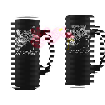 Peace Love Heart Flamants Roses Guépard Léopard Fille Tasse - Cadeauxyz