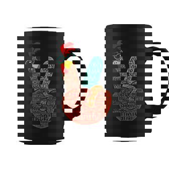 Peace Sign Love Turkey Hand Sign Thanksgiving Coffee Mug | Seseable CA