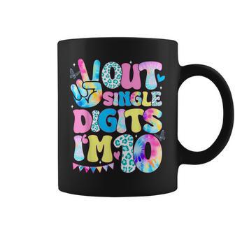 Peace Out Single Digits I'm 10 Year Old 10Th Birthday Groovy Coffee Mug - Thegiftio UK