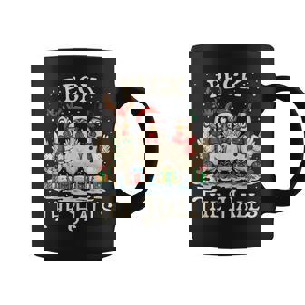 Peck The Halls Chicken Christmas Farm Animal Santa Hat Coffee Mug - Monsterry