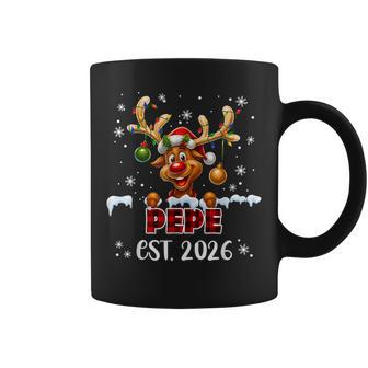 Pepe Est 2026 Christmas Reindeer Plaid Pajamas New Baby Coffee Mug | Mazezy
