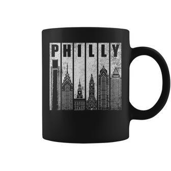Philly Retro Philadelphia Skyline Philly City Distressed Coffee Mug - Thegiftio