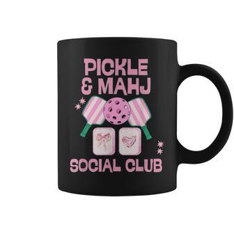 Pickle And Mahj Mahjong And Pickleball Social Club Mah Jong Coffee Mug - Thegiftio