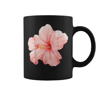 Pink Hibiscus Flower Cute Girly Summer Beach Coffee Mug - Thegiftio UK