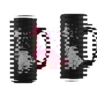 Pink Ribbon Cartoon Brontosaurus For Breast Cancer Awareness Tank Top Coffee Mug | Mazezy