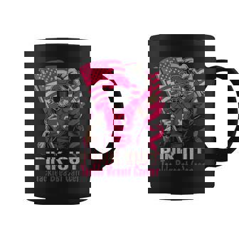 Pink Out Tackle Breast Cancer Football American Flag Ribbon Coffee Mug | Mazezy