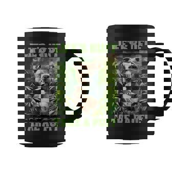 Pitbull Smoking Weed Cannabis 420 Life's Ruff Take A Puff Coffee Mug - Monsterry