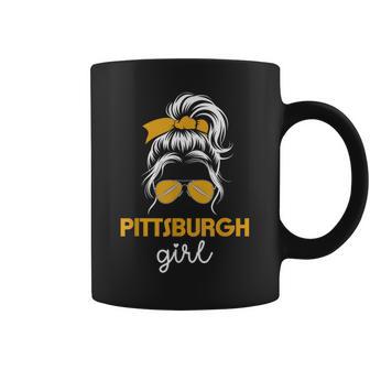 Pittsburgh Girl Messy Bun Love Pittsburgh Pennsylvania Coffee Mug - Thegiftio UK