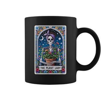 The Plant Lady Tarot Card Skeleton Mom Flowers Skull Coffee Mug - Thegiftio UK