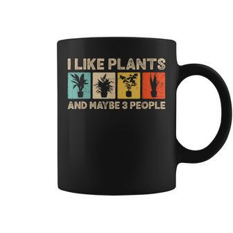 I Like Plants And Maybe Three People Vintage Botany Coffee Mug - Monsterry