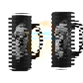 Polar Bear With Sunglasses Snow Santa Hat Christmas Animal Coffee Mug | Mazezy