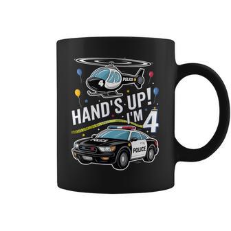 Police 4Th Birthday Boy Girl 4 Year Old Policeman Police Car Coffee Mug - Thegiftio UK