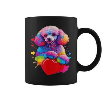 Poodle Colorful Poodle Heart Graphic Coffee Mug - Thegiftio UK