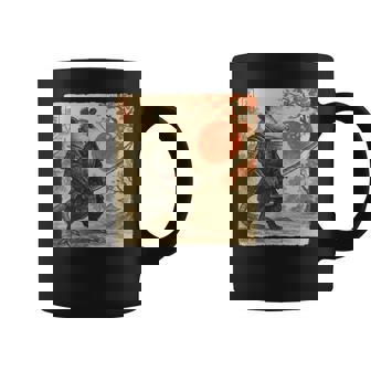 Possum Samurai Japanese Warrior Costume Sumi-e Art Coffee Mug | Mazezy