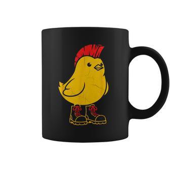 Poussin Punk Rock Avec Mohawk Et Bottes Tasse - Cadeauxyz
