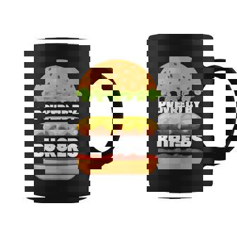 Powered By Burgers Hamburger Cheeseburger Fast Food Foodie Tank Top Coffee Mug | Mazezy
