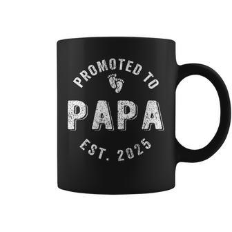 Promoted To Papa Est 2025 First Time Grandpa Coffee Mug - Thegiftio UK